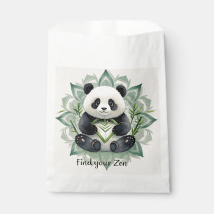 Sachets En Papier Panda dodu assis en posture de lotus Zen
