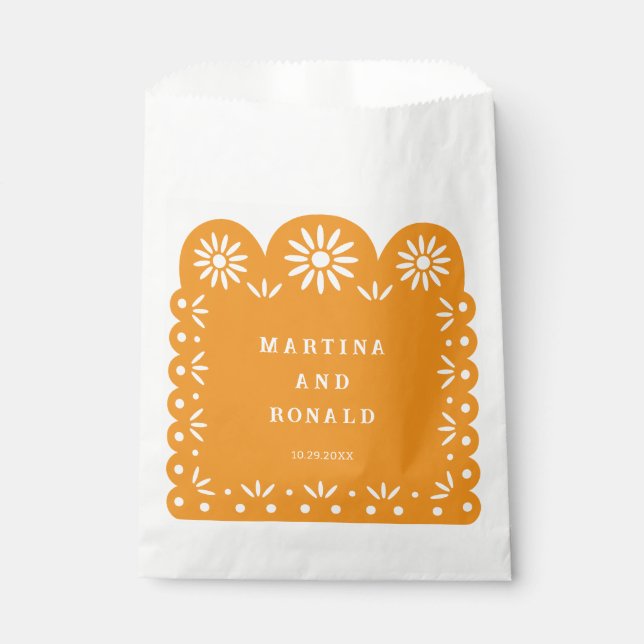 SACHETS EN PAPIER PAPIER DÉCOUPÉ MEXICAIN JAUNE (Devant)