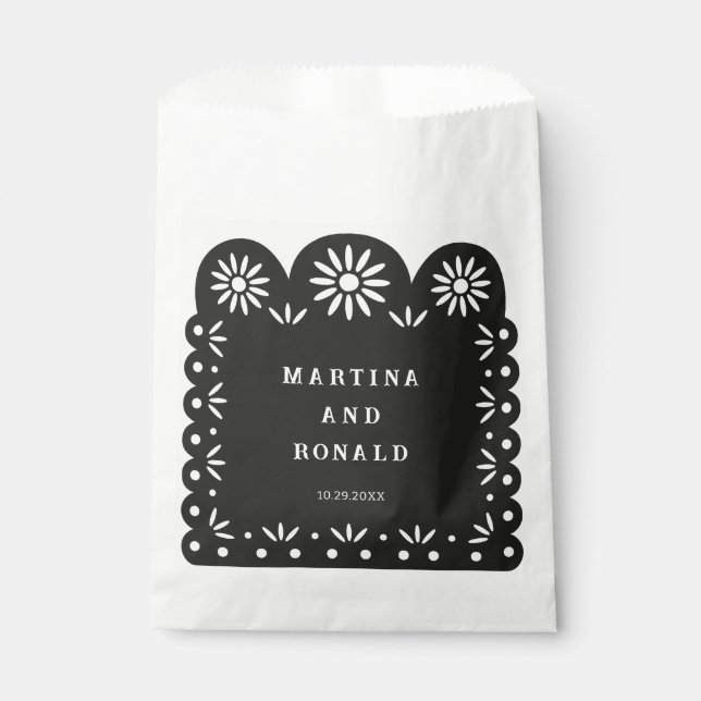 SACHETS EN PAPIER PAPIER DÉCOUPÉ MEXICAIN NOIR (Devant)