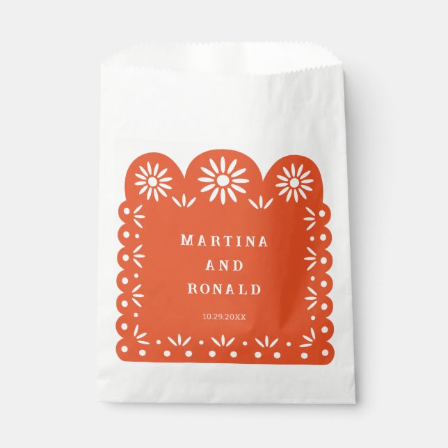 SACHETS EN PAPIER PAPIER DÉCOUPÉ MEXICAIN ORANGE (Devant)