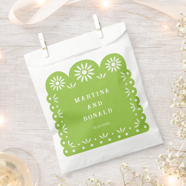 SACHETS EN PAPIER PAPIER DÉCOUPÉ MEXICAIN VERT (Coupé)