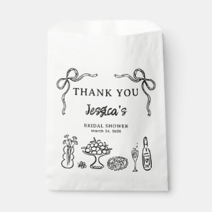 Sachets En Papier Papier fantaisiste noir dessiné à la main pour mar