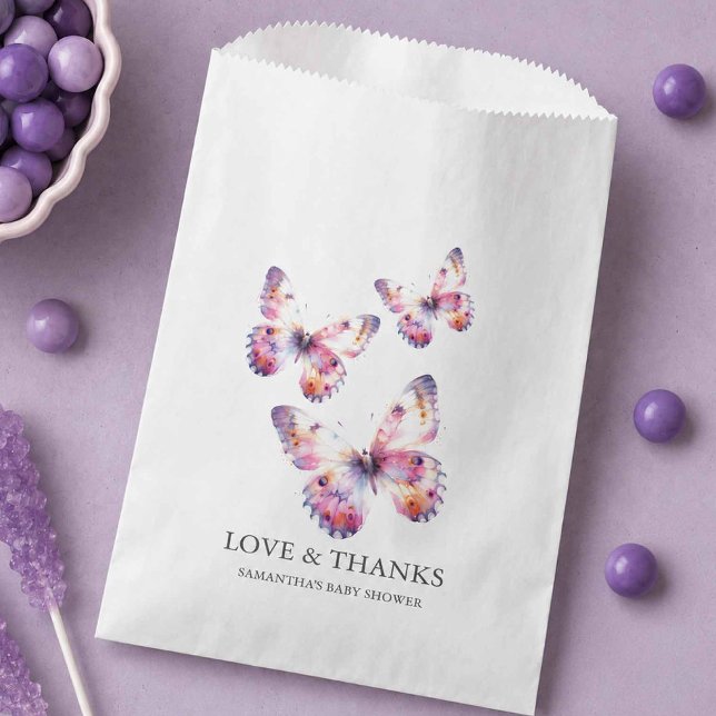 Sachets En Papier Papillon (Butterfly baby shower favor bags)