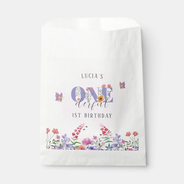 Sachets En Papier Papillon Et Abeilles fleurs sauvages (Devant)