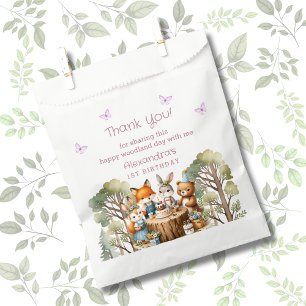 Sachets En Papier Papillon Fille du bois Animaux 1er anniversaire