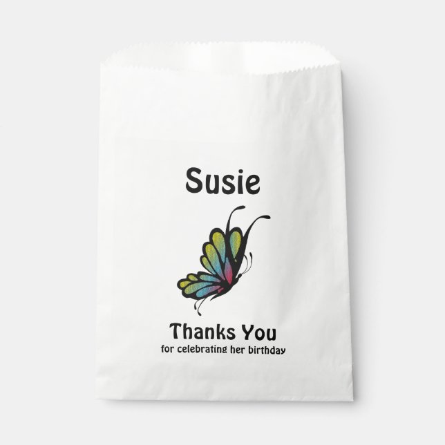 Sachets En Papier Papillon Merci (Devant)