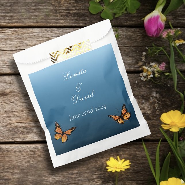 Sachets En Papier Papillons Monarque Blue Ombre (Créateur téléchargé)