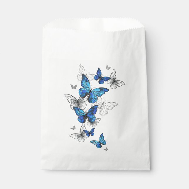 Sachets En Papier Papillons volants bleus Morpho (Devant)
