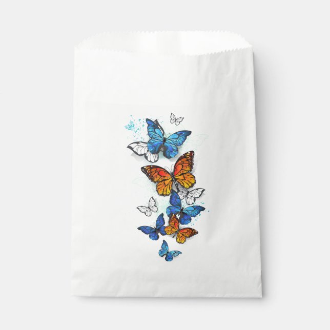 Sachets En Papier Papillons volants Morpho et Monarch (Devant)