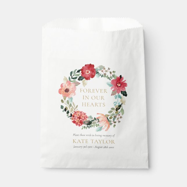 Sachets En Papier Paquet de graines de couronne florale funéraire mé (Devant)