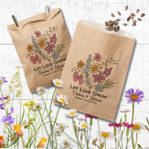 Sachets En Papier Paquet de graines de fleurs sauvages dessinées à l
