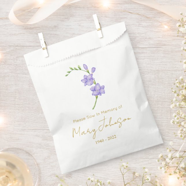 Sachets En Papier Paquet de graines de Freesia simple pour funéraill (Coupé)