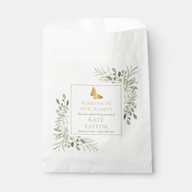 Sachets En Papier Paquet de graines de verdure papillon Funérailles  (Devant)