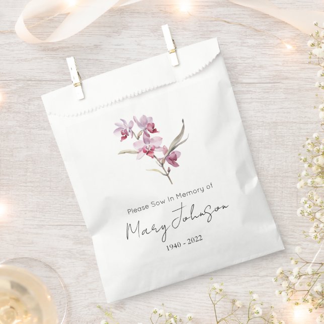 Sachets En Papier Paquet de graines d'orchidée simple Funérailles  (Coupé)
