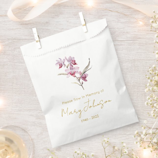 Sachets En Papier Paquet de graines d'orchidée simple pour funéraill (Coupé)