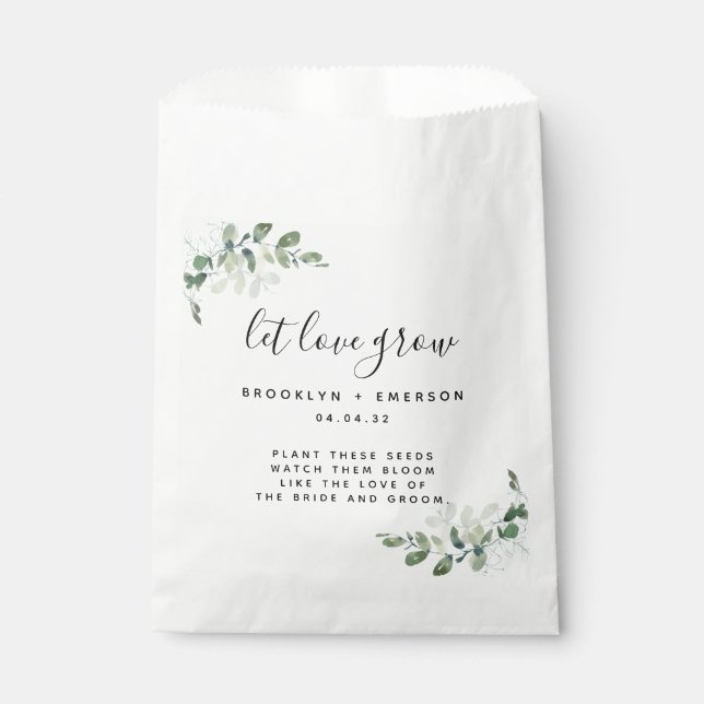 Sachets En Papier Paquet de semences Mariage Eucalyptus (Devant)