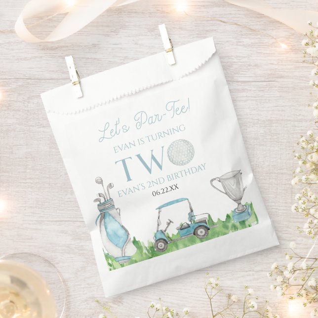 Sachets En Papier Par-Tee Blue Golf 2e fête d'anniversaire (Coupé)