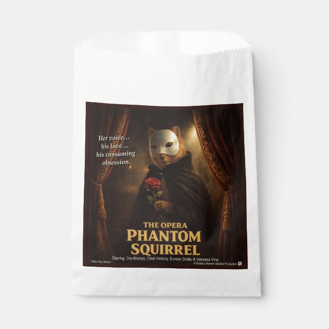 Sachets En Papier Parodie de l'Opéra Fantôme Écureuil (Devant)