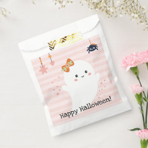 Sachets En Papier Parti d'Halloween rose Kawaii