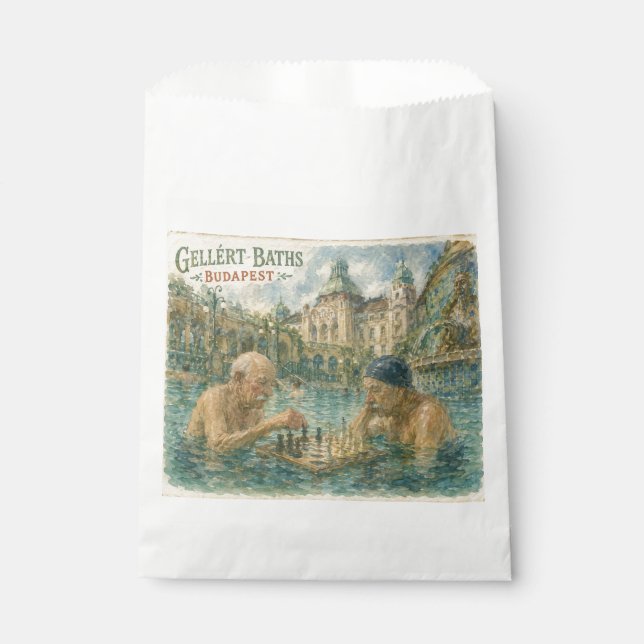 Sachets En Papier Partie d'échecs Gellert Baths Budapest Hongrie (Devant)