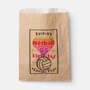 Sachets En Papier Partie personnalisée de net-ball d'art de mot