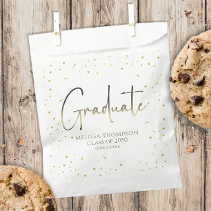 Sachets En Papier Partie personnalisée du script de graduation d'or