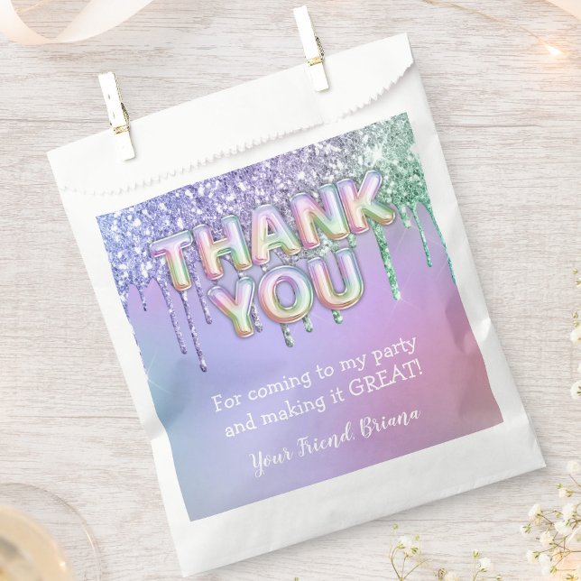 Sachets En Papier Parties scintillant arc-en-ciel gouttes Fille fête (Créateur téléchargé)