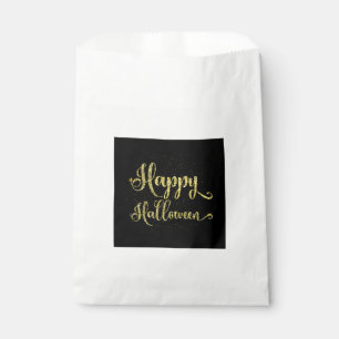 Sachets En Papier Parties scintillant d'or sur Halloween Joyeux Noir