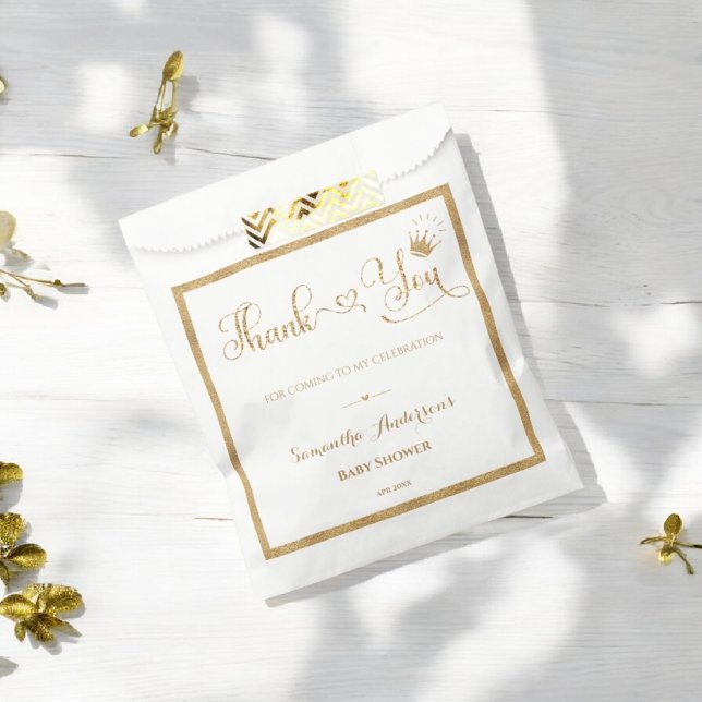 Sachets En Papier Parties scintillant Gold Princesse Élégant Baby sh (Créateur téléchargé)