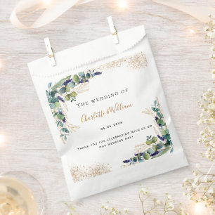 Sachets En Papier parties scintillant mariage de verdure eucalyptus
