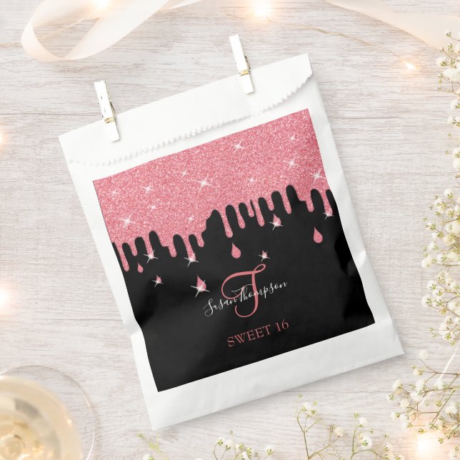 Sachets En Papier Parties scintillant rose goutte étincelles Girly S (Coupé)