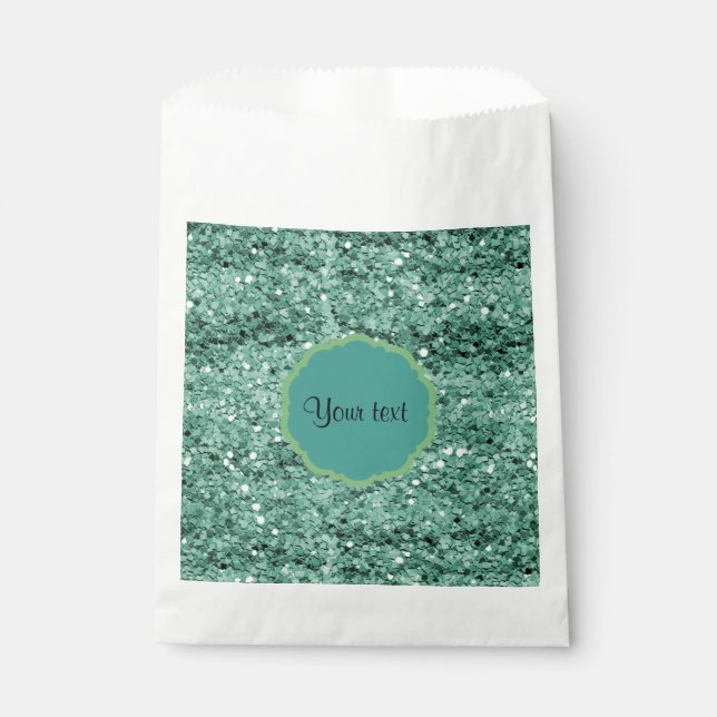 Sachets En Papier Parties scintillant Turquoise (Devant)