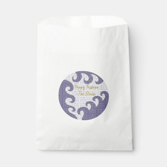 Sachets En Papier Passover "Pesach Paisley" Goodie Favoriser Sac (Devant)