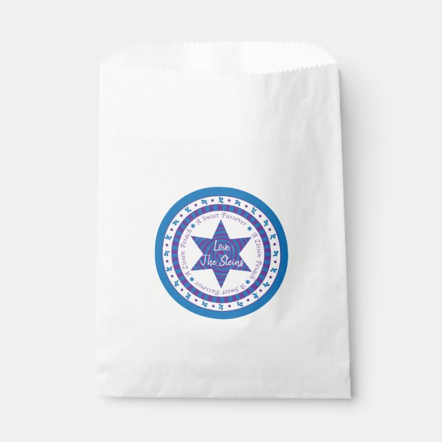 Sachets En Papier Passover "Pesach Star" Goodie Favoriser Sac (Devant)