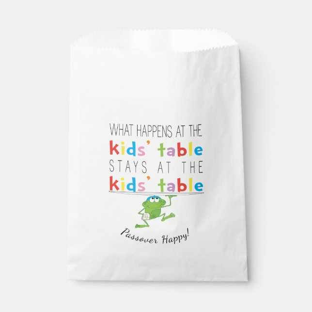 Sachets En Papier Passover "The Kids'Table" Goodie Favoriser Sac (Devant)