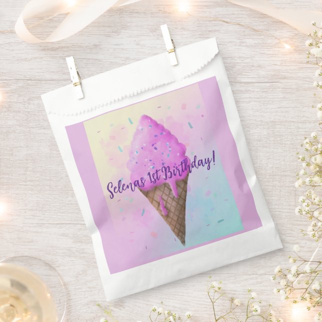 Sachets En Papier Pastel Crème glacée Cone goutte (Coupé)