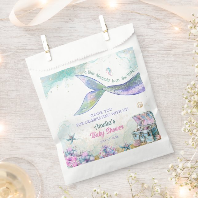 Sachets En Papier Pastel Ocean Treasure Mermaid Girl (Coupé)