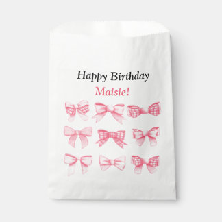 Sachets En Papier Pastel Pink Bow Birthday Treat Bag