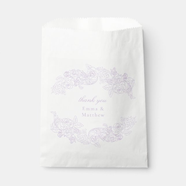 Sachets En Papier Pastel Purple Victorian Antique Classic Favor Bags (Devant)