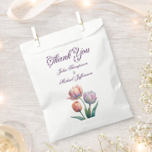 Sachets En Papier Pastel Tulip Mariage Suite Typographie élégante
