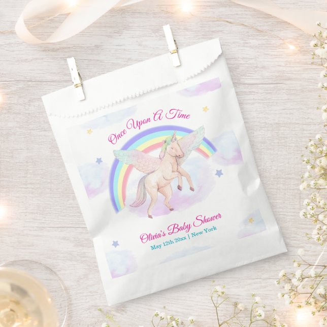 Sachets En Papier Pastel Unicorn Star Rainbow Fairytale Baby Shower  (Coupé)