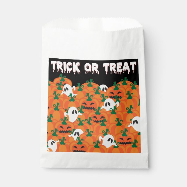 Sachets En Papier Patch Citrouille Haunted Halloween Ghosts (Devant)