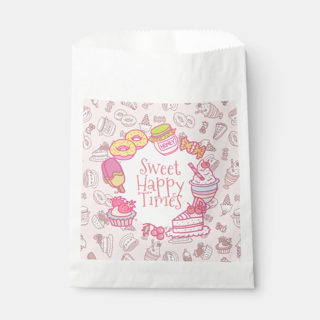 Sachets En Papier Pâtisserie et boissons pêche (Devant)