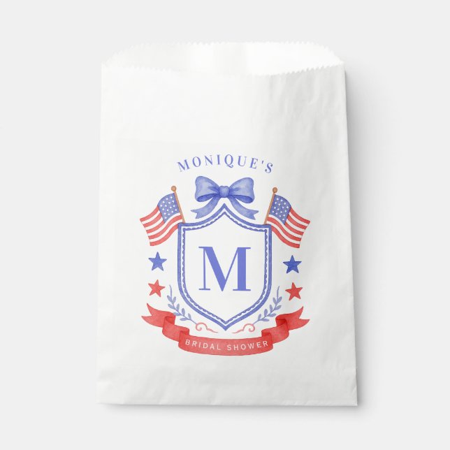 Sachets En Papier Patriotic Red White & I Do Monogram Bridal Shower (Devant)