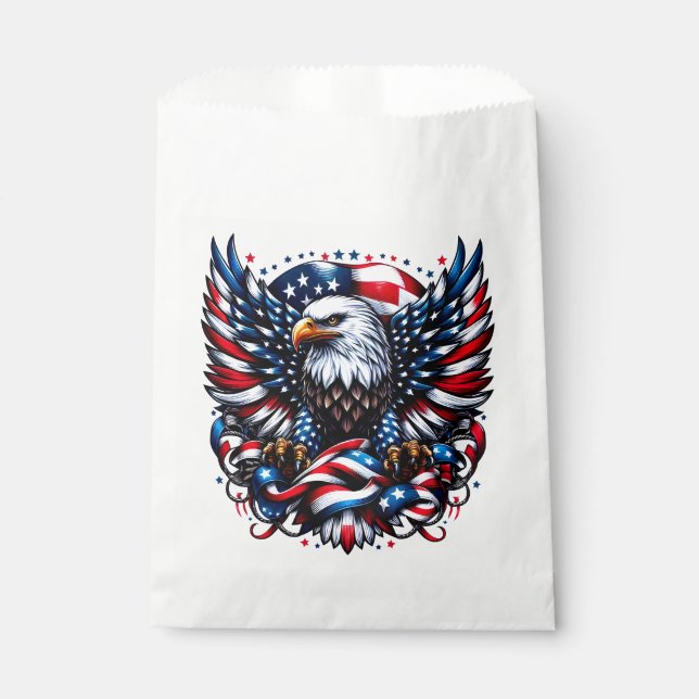 Sachets En Papier Patriotic Treat Favoriser Sac (Devant)