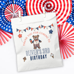 Sachets En Papier Patriotique Crème de glace Ours garçons Anniversai