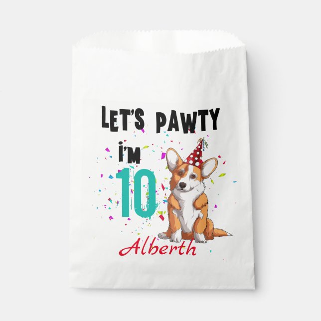 Sachets En Papier Pawty Boy ou Girl Birthday Party Custom (Devant)
