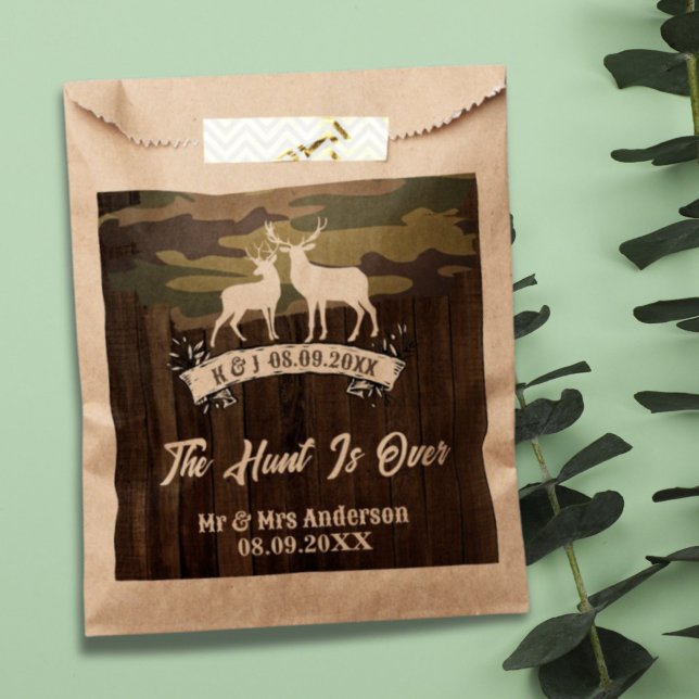 Sachets En Papier Pays Occidental Cerf La chasse est sur le Mariage (Western Country Deer The Hunt Is Over Wedding Favor Bag)