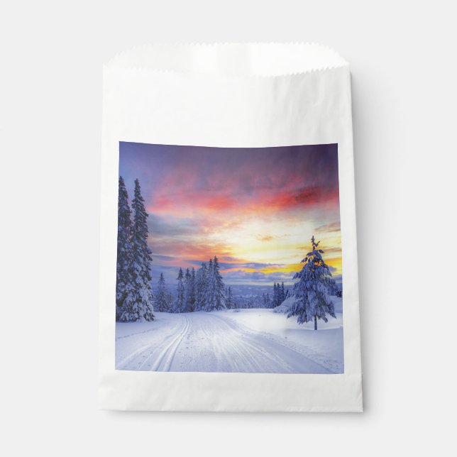 Sachets En Papier Paysage hivernal (Devant)