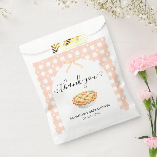 Sachets En Papier Peach Coquette Pie Baby Shower Thank You (Scellé)